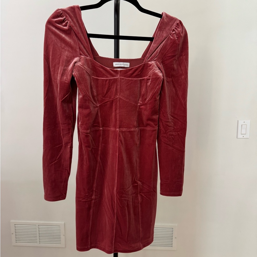 Urban Outfitters Velvet Long Sleeve Dress